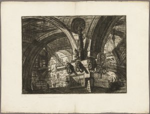Molo s lampou, deska 15 z Imaginary Prisons od Giovanni Battista Piranesi