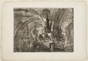 Molo s lampou, deska 15 z Imaginary Prisons od Giovanni Battista Piranesi