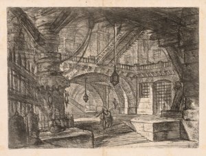 Věznice: Široký sál s lucernami od Giovanni Battista Piranesi