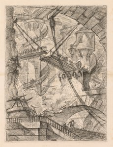 Věznice: Obrovský interiér s padacím mostem, 1745-1750. od Giovanni Battista Piranesi