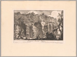 Zbytky Augustova mauzolea, deska XXI z knihy Campus Martius antického Říma od Giovanni Battista Piranesi