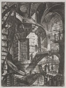 Kulatá věž, kolem roku 1761 (lept) od Giovanni Battista Piranesi