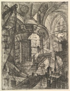 Kulatá věž, z imaginárních věznic Carceri dinvenzione, ca. 1749-50. od Giovanni Battista Piranesi