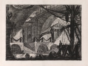 The Sawhorse, deska 12 od Carceri d od Giovanni-Battista Piranesi