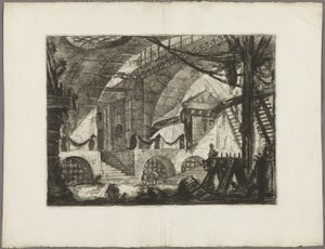 The Sawhorse, deska 12 z Imaginary Prisons od Giovanni-Battista Piranesi
