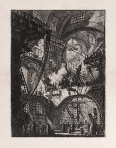 The Smoking Fire, deska 6 od Carceri d od Giovanni Battista Piranesi