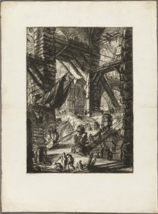 Schodiště s trofejemi, deska 8 z imaginárních věznic od Giovanni Battista Piranesi