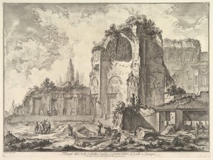 Chrám Venuše a Romů chybně nazývaný Chrám Sol a Luna Veduta degli..., ca. 1759. od Giovanni Battista Piranesi