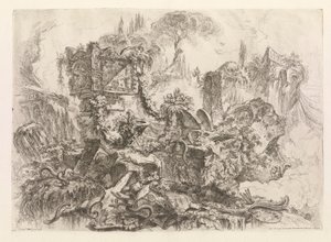 Neronova hrobka z Grotteschi (Grotesky) od Giovanni Battista Piranesi