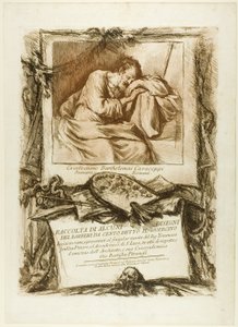 Titulní strana: Sbírka několika kreseb vyrytých po Barbieri da Cento (známém jako Guercino) vyrytých do mědi a předložených Thomasi Jenkinsovi, malíři a členovi Akademie sv. Lukáše, z úcty a přátelství od jeho kolegy, arc od Giovanni Battista Piranesi