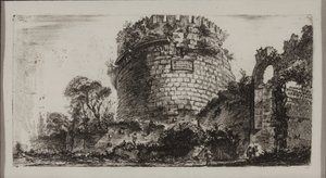 Hrobka Caecilia Metella zvaná Capo di Bove neboli Volská hlava od Giovanni Battista Piranesi