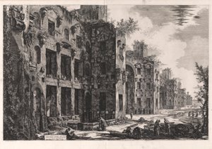 Pohled na horní zbytky Diokleciánových lázní v Santa Maria degli Angeli [vnitřek Frigidária: jižní stěna]), z Vedute di Roma (Pohledy na Řím) od Giovanni Battista Piranesi