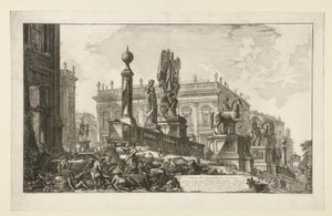 Pohled na Campidoglio ze strany z Vedute di Roma od Giovanni Battista Piranesi