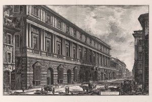 Pohled na palác Stopani. Architektura od Rafaele d od Giovanni Battista Piranesi