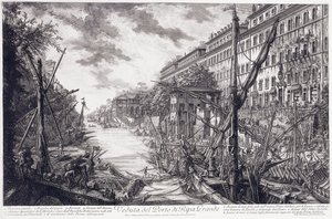 Pohled na přístav Ripa Grande, cca 1760 od Giovanni Battista Piranesi