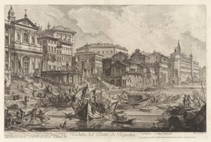 Veduta del Porto di Ripetta (Pohled na přístav Ripetta), z Vedute di Roma (Pohledy na Řím) od Giovanni Battista Piranesi