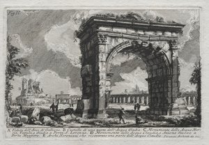 Pohled na Gallienův oblouk. od Giovanni Battista Piranesi