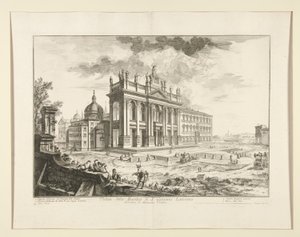 Pohled na baziliku S. Giovanni Laterano, z Pohledů na Řím od Giovanni Battista Piranesi