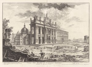 Pohled na baziliku San Giovanni Laterano, z Vedute di Roma (Pohledy na Řím) od Giovanni Battista Piranesi