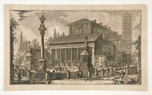 Pohled na S. Lorenzo mimo hradby (Pohled na S. Lorenzo mimo hradby), z Vedute di Roma od Giovanni Battista Piranesi