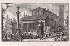 Pohled na baziliku San Lorenzo fuori delle Mura, z Vedute di Roma (Pohledy na Řím) od Giovanni Battista Piranesi
