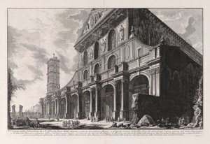 Pohled na baziliku San Paolo fuori delle Mura, postavenou Konstantinem Velikým, z Vedute di Roma (Pohledy na Řím) od Giovanni Battista Piranesi