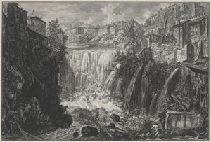 Pohled na vodopád v Tivoli od Giovanni Battista Piranesi