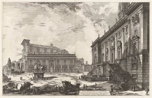 Pohled na náměstí Piazza del Campidoglio, z Vedute di Roma (Pohledy na Řím) od Giovanni Battista Piranesi