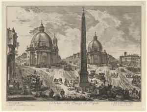 Pohled na Piazza del Popolo od Giovanni Battista Piranesi