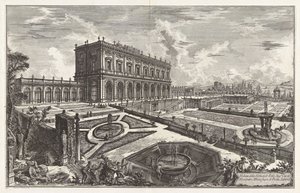 Pohled na vilu Jeho Eminence kardinála Alessandra Albaniho za branou Porta Salaria, z Vedute di Roma (Pohledy na Řím) od Giovanni Battista Piranesi