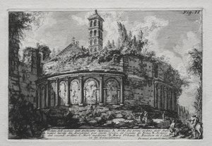 Pohled na zbytky amfiteátru Castrane od Giovanni Battista Piranesi