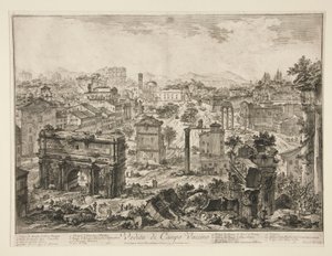 Pohled na Campo Vaccino, z Views of Rome od Giovanni Battista Piranesi
