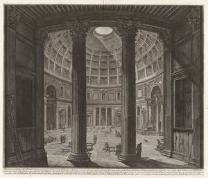 Vnitřní pohled na Pantheon..., z cyklu „Pohledy na Řím“ od Giovanni Battista Piranesi