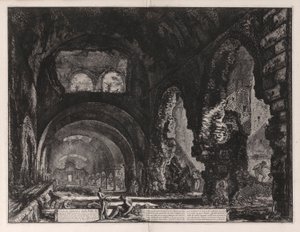 Vnitřní pohled na Villa di Mecenate od Giovanni Battista Piranesi