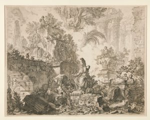Pohledy na Řím: Frontispis se sochou Minervy od Giovanni Battista Piranesi