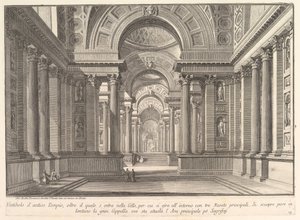 Předsíň starověkého chrámu. . . Předsíň starověkého chrámu. . ., ca. 1743-50. od Giovanni Battista Piranesi