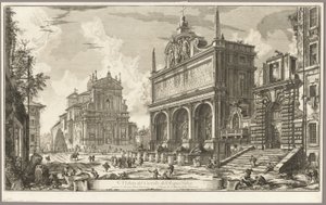 Pohled na fontánu Acqua Felice, z Views of Rome od Giovanni Battista Piranesi