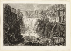 Pohled na Grand Cascade v Tivoli, z Views of Rome od Giovanni Battista Piranesi