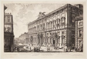 Pohled na Palazzo della Consulta na Kvirinálu, sídlo papežského sekretariátu od Giovanni Battista Piranesi