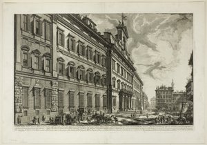 Pohled na Palazzo di Montecitorio, z Pohledy na Řím od Giovanni Battista Piranesi