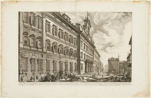 Pohled na Palazzo di Montecitorio, z Pohledy na Řím od Giovanni Battista Piranesi
