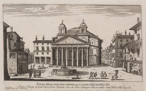 Pohled na Pantheon, kolem 1778-92 (lept) od Giovanni Battista Piranesi