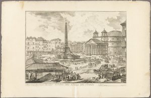Pohled na náměstí Piazza della Rotonda, z Views of Rome od Giovanni Battista Piranesi