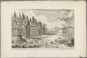 Pohled na místo starověkého římského fóra, z Pohledy na Řím od Giovanni Battista Piranesi