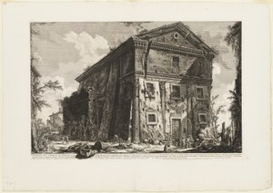 Pohled na Bakchův chrám, nyní kostel S. Urbano, dvě míle vzdálený od Říma, za Porta S. Sebastiano, z Pohledy na Řím od Giovanni Battista Piranesi