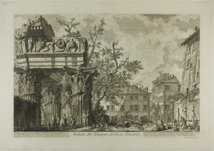 Pohled na chrám Jupitera Tonanse [Jupiter the Thunderer], z Views of Rome od Giovanni Battista Piranesi