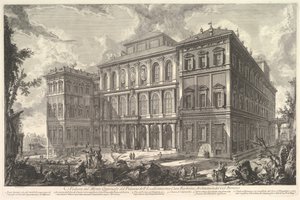 Pohled na palác slavné rodiny Barberini na kopci Quirinal, desi..., ca. 1750-1759. od Giovanni Battista Piranesi