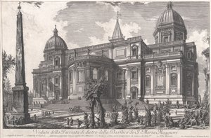 Pohled na zadní vchod baziliky S. Maria Maggiore, kolem 1760-1778 (lept) od Giovanni Battista Piranesi