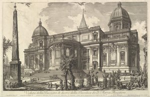 Pohled na zadní vchod do baziliky S. Maria Maggiore, z Veduta di Roma R ..., ca. 1742. od Giovanni Battista Piranesi
