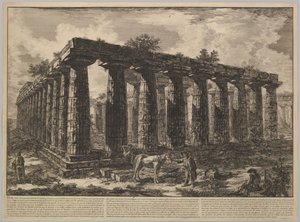 Ansicht, die die Überreste eines großen Säulengeheges zeigt, aus Différentes vues de von Giovanni Battista Piranesi